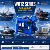 Moteur diesel marin SCDC Weichai WD12C327-18 240 kW 327 CV 1800 tr/min refroidi par eau 6 cylindres pour bateau de pêche et bateau de travail