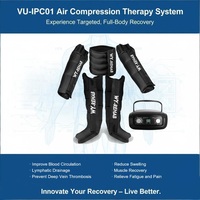 Appareil de pressothérapie à compression d'air VU Easy Operation avec poignée, 4 chambres, pour amincissement corporel et drainage lymphatique