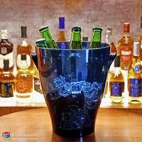 Seau à bière en plastique de 4,9 L, jaune, rouge, vert, grand seau à glace pour bière, résistant aux rayures, avec poignée