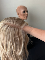 Perruque de luxe en cheveux humains bruts blond cendré européen, qualité médicale, avec dentelle HD invisible, nœuds simples et blanchis, idéale pour l'alopécie