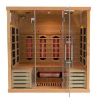 Sauna infrarouge moderne pour 4 personnes en bois massif avec panneau de commande informatique