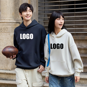 Sweat à capuche unisexe en coton liquide 400 GSM de haute qualité, avec logo personnalisé, poignets côtelés en maille sandwich, coupe oversize, couleur unie, doux et confortable - Product Image 1