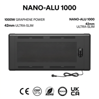 Panneau chauffant infrarouge intelligent mural ultra-mince en graphène 1000W, compatible Tuya WiFi, CE ERP Lot 20 UKCA, OEM, logo personnalisé B67F