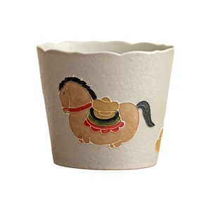 Taza de agua Qian Ma pintada a mano en color caramelo, taza de cerámica para degustación de té, juego de té Kung Fu, taza de té personal, taza de oficina con diseño floral - Product Image 5