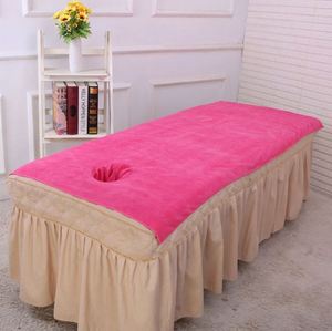 Serviette de lit en microfibre personnalisée avec logo pour salon de beauté et massage, serviette de bain à trou pour lit de massage, vente en gros - Product Image 3