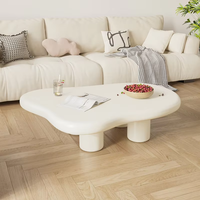 Table basse Cloud Cream Wabi-Sabi, design nordique moderne, panneau en bois irrégulier simple, pour petits appartements, salon