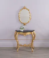 거울을 가진 소형 흑백 금 고대 재생산 작풍 콘솔 테이블