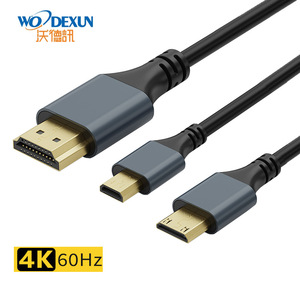 Cable HDMI a Mini Micro Wodexun 4K60Hz de Alta Definición, Cable de Audio y Video Macho a Macho con Conectores de Cobre Chapados en Oro - Product Image 1