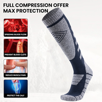 Chaussettes de sport confortables et respirantes en coton 100% - Chaussettes hautes pour le ski d'hiver avec rembourrage épais pour une performance longue durée et une chaleur optimale