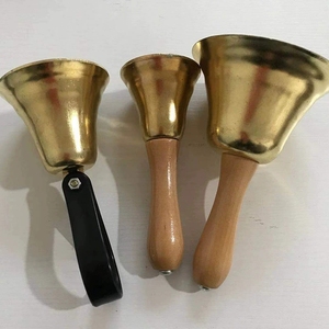 Campana de mano de latón de varios tamaños al por mayor, campana de mano de madera para profesores, para el aula, para dar órdenes y para la educación musical - Product Image 4