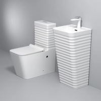WC monobloc moderne en céramique, à poser au sol, avec double chasse à gravité, ensemble de sanitaires pour salle de bain