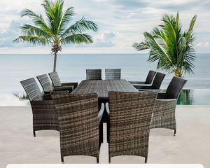 10 Chiếc Ghế Ăn + 1 Chiếc Bàn Đồ Nội Thất Phòng Khách Sân Vườn Bộ Đồ Nội Thất Sân Vườn Bàn Bên Ngoài - Product Image 2