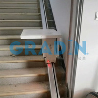 Monte-charge pour marche d'escalier de 200 kg, élévateur de marche d'escalier de type incurvé, monte-charge pour escalier droit, monte-charge pour plateforme inclinée