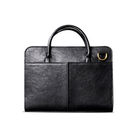 Tas komputer Laptop bisnis tas kantor kulit PU Logo kustom