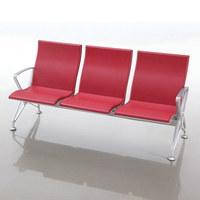 Type en métal banc public chaise avec 3 sièges
