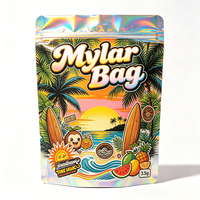 Pochette refermable en mylar de 3,5 g, personnalisable avec logo, impression numérique, polyvalente, holographique, anti-odeur