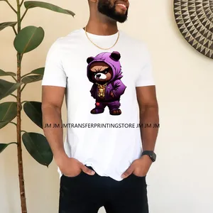 12in Street Snarl Savage Tier König Graffiti Urban Bear Bunny Katze Hund Eisen auf DTF überträgt Aufkleber bereit, für Kleidung zu drücken - Product Image 4