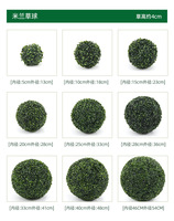 Boule de gazon artificiel transfrontalière avec structure en acier plastique, Eucalyptus de Milan, Aiguilles de pin, Boule de plante verte cacahuète, Décorative