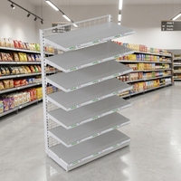 Étagères de présentation modernes pour la vente au détail, rayonnages métalliques pour l'épicerie, unités de gondoles pour supermarchés et magasins de détail