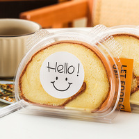 Boîte jetable pour gâteau roulé suisse, emballage demi-lune pour gâteau tigré, pâtisserie, gâteau roulé, dessert mochi
