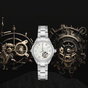 Montre-bracelet automatique de luxe pour femmes, mouvement automatique, diamants, logo personnalisé, bracelet en acier inoxydable - Montres mécaniques Miyota 6T28 personnalisées - Product Image 3