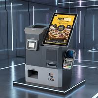 Machine professionnelle de commande et de règlement de billets et de pièces de monnaie avec écran tactile 15,6 pouces, compatible Windows/Android OS et acceptant les paiements