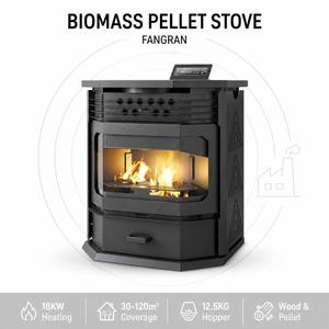 Fangran 120A OEM ODM 18kW WiFi Touch <strong>Panel</strong> Pellet Stove, High Heat Efficiency Dual Fuel Remote <strong>Fireplace</strong> <strong>for</strong> Villa Self-Built - Product Image 1