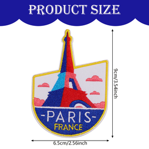 Écussons brodés personnalisés en lettres anglaises de <span class=keywords><strong>Paris</strong></span>, badge thermocollant pour vêtements et uniformes scolaires - Product Image 2