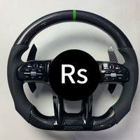 Accessoires intérieurs pour volant en fibre de carbone sur mesure pour Mercedes-Benz Classe A, Classe C, Classe E, C63, W204, W212, W214, W218