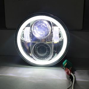 5.75 "Moto HA CONDOTTO <span class=keywords><strong>LA</strong></span> Lampadina Del Faro per Harley Dyna Sportster Victory Triumph Indiano Motor Faro Halo DRL Ambra Accendere <span class=keywords><strong>La</strong></span> Luce - Product Image 4