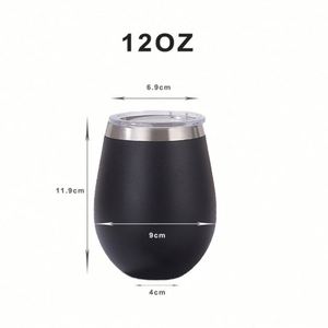 Vente en gros de gobelets en acier inoxydable de 12 oz, tasses à café, gobelets à bière, gobelets à vin sans pied isolés avec couvercle - Product Image 3