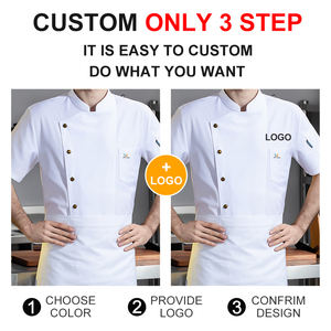 Abrigo de chef Rosa Chaqueta de chef Vestido de uniforme de restaurante Premium de lujo Uniforme de chef barato - Product Image 5