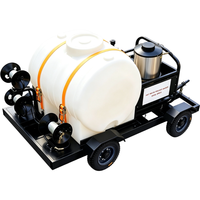 KOHLER 14HP Mesin Cuci Tekanan Air Panas Berbahan Bakar Bensin yang Dipasang di Trailer 4000PSI 15L/mnt Berpemanas Diesel 96 ° Tangki C 245 Galon