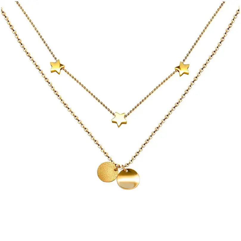 Collane di gioielli di moda collier de coup pour femme Luxury Link Star di David oro 18K collana ciondolo e orecchini a bottone