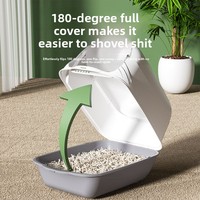 Bac à litière pour chat extra-large entièrement fermé en plastique ABS, design anti-odeur et anti-éclaboussures, toilette pour chat avec désinfection UV