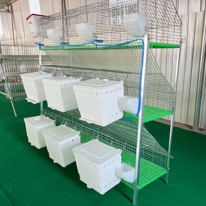 3-Tier 9-Cell thép mạ kẽm h-loại công nghiệp thỏ Lồng tự động phân loại bỏ bền 8 + năm tuổi thọ Điều kiện Mới - Product Image 1