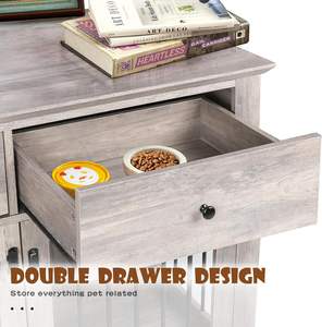 Vendita all'ingrosso di grandi dimensioni mobili moderni di lusso in stile doppia porta in legno di bambù per cani da compagnia - Product Image 4