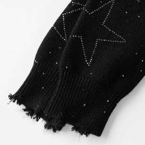 OEM alla moda donna maglione aperto con bottoni a maniche lunghe in maglia frontale <span class=keywords><strong>Cardigan</strong></span> dal Design morbido cielo stellato di pura lana per l'inverno caldo - Product Image 5