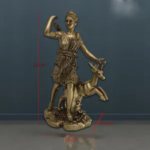 Esculturas al por Mayor para Decoración del Hogar, Figura de Resina de la Diosa Artemisa Cazadora de la Luna, Mitología Griega, Decoración Retro para Bares y Restaurantes - Product Image 4