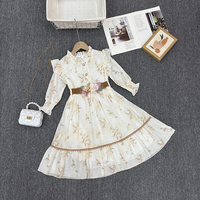 Robes pour filles adolescentes à manches volantes imprimées, design africain original, avec ceinture fleurie, colorées, pour fêtes