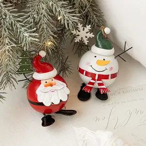 Suministros de decoración navideña para ventana de escritorio, muñeco de nieve, alce, Papá Noel, adorno para árbol de Navidad, arte del hierro, adornos navideños