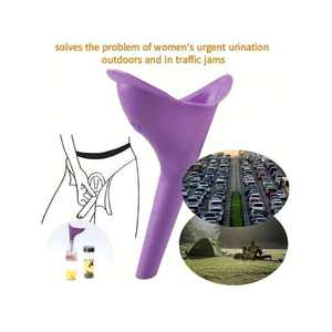 Urinoir portable pour femmes, ovale, en plastique, design minimaliste pour le camping et les voyages - Product Image 2