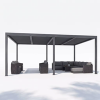 Pergola moderne en aluminium pour jardin, balcon, terrasse, véranda extérieure, avec toit à lames motorisé télécommandé, imperméable