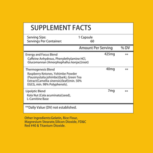 Hot Sale Slimming Capsules with Energy and Focus Blend Supports Healthy Levels Suppress Appetite Capsules - Product Image 2