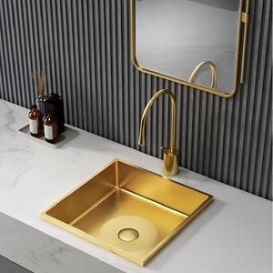 Bacia luxuosa moderna do ouro para o dissipador do banheiro sem característica limpa fácil pia da bacia do torneira perfeita para a casa - Product Image 5