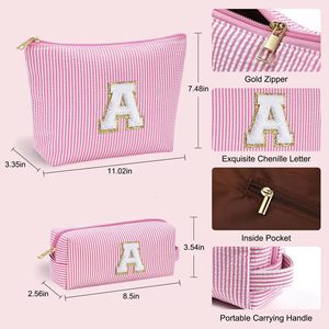 Paquete de 2 Bolsas Cosméticas de Algodón con Cierre de Cremallera y Logotipo Personalizado, Diseño Portátil, Gran Capacidad, Almacenamiento de Viaje - Product Image 3
