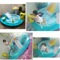 Intex 57165 Gator Play Center Aufblasbarer Kinder-Krokodil-Sprühpool mit Wasserrutsche