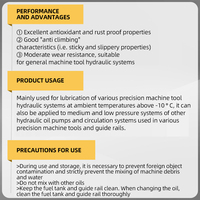 Graisse industrielle pour guides linéaires de machines-outils, rails de guidage et monte-élévateurs YIJIALIN ISO VG 46 1L