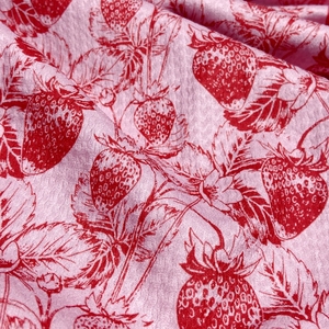 Rosa fresa 98% poliéster 2% spandex tejido personalizado Impresión digital 150GSM Seersucker jacquard crepé tela - Product Image 3