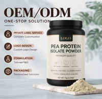 Poudre d'isolat de protéine de pois OEM ODM, formule personnalisée, végétalienne, sans OGM, riche en protéines, pour adultes, certifiée Halal/Casher, vente en gros